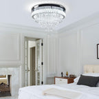 19.7" Crystal Flush Mount Chandelier Ceiling Light Cool