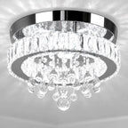 19.7" Crystal Flush Mount Chandelier Ceiling Light Cool