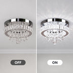 19.7" Crystal Flush Mount Chandelier Ceiling Light Cool