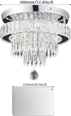 19.7" Crystal Flush Mount Chandelier Ceiling Light Cool