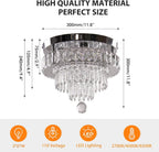 19.7" Crystal Flush Mount Chandelier Ceiling Light Cool