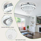 19.7" Crystal Flush Mount Chandelier Ceiling Light Cool