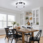 19.7" Crystal Flush Mount Chandelier Ceiling Light Cool