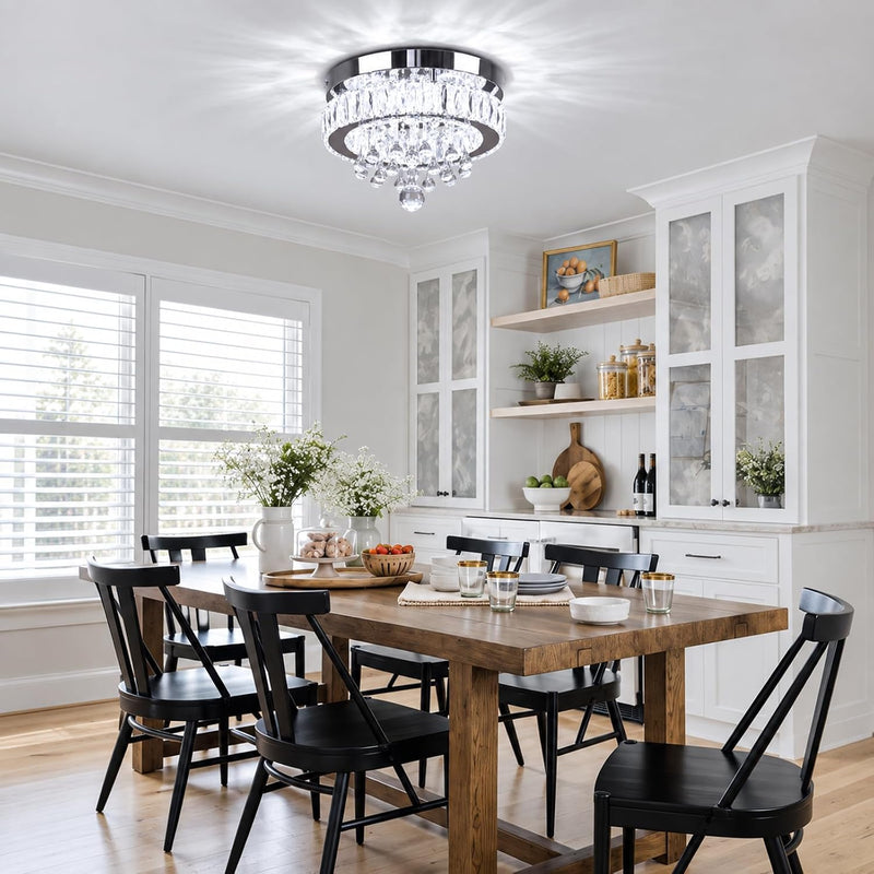 19.7" Crystal Flush Mount Chandelier Ceiling Light Cool