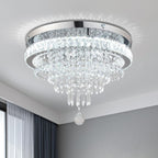 19.7" Crystal Flush Mount Chandelier Ceiling Light Cool