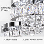 19.7" Crystal Flush Mount Chandelier Ceiling Light Cool