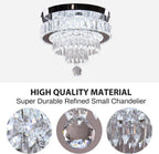 19.7" Crystal Flush Mount Chandelier Ceiling Light Cool