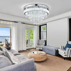 19.7" Crystal Flush Mount Chandelier Ceiling Light Cool