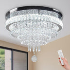 19.7" Modern Crystal Ceiling Light Chandelier LED Flush
