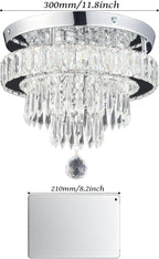 19.7" Modern Crystal Ceiling Light Chandelier LED Flush