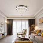 19.7" Modern Crystal Ceiling Light Chandelier LED Flush