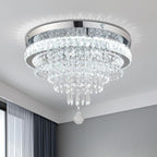 19.7" Modern Crystal Ceiling Light Chandelier LED Flush