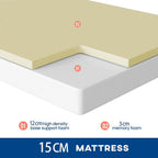 190x90x15 Folding Mattress Foldable Memory Foam with Washable