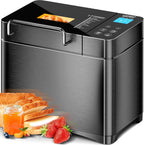 2.2lb Automatic Bread Maker Ceramic Pan 17-In-1 Stainless