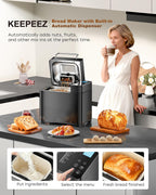 2.2lb Automatic Bread Maker Ceramic Pan 17-In-1 Stainless