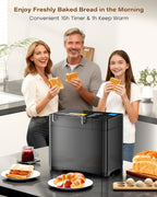 2.2lb Automatic Bread Maker Ceramic Pan 17-In-1 Stainless