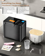 2.2lb Automatic Bread Maker Ceramic Pan 17-In-1 Stainless