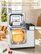 2.2lb Automatic Bread Maker Ceramic Pan 17-In-1 Stainless