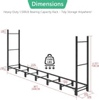 2.44m Outdoor Firewood Rack for Fireplace