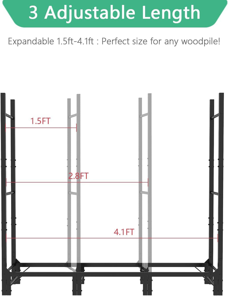 2.44m Outdoor Firewood Rack for Fireplace