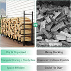 2.44m Outdoor Firewood Rack for Fireplace