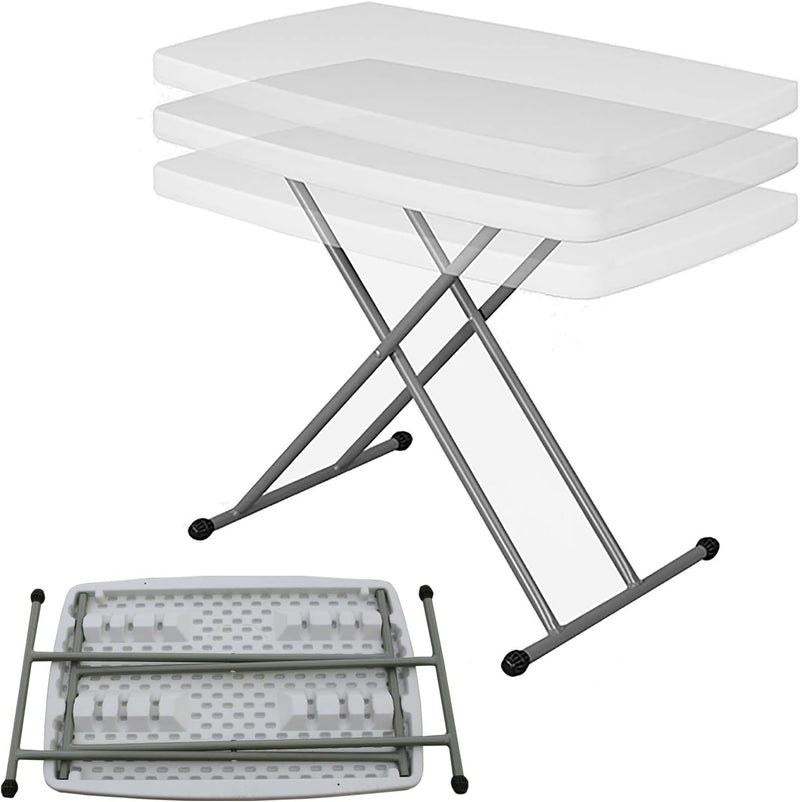 2.5FT Folding Table with Adjustable Heights Personal Plastic