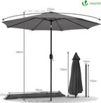 2.7m Garden Parasol Umbrella with Cover Crank