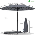 2.7m Garden Parasol Umbrella with Cover Crank