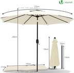 2.7m Garden Parasol Umbrella with Cover Crank