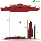 2.7m Garden Parasol Umbrella with Cover Crank