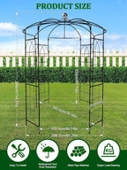 2.9m 4-Sided Metal Heavy Duty Birdcage Shape Garden