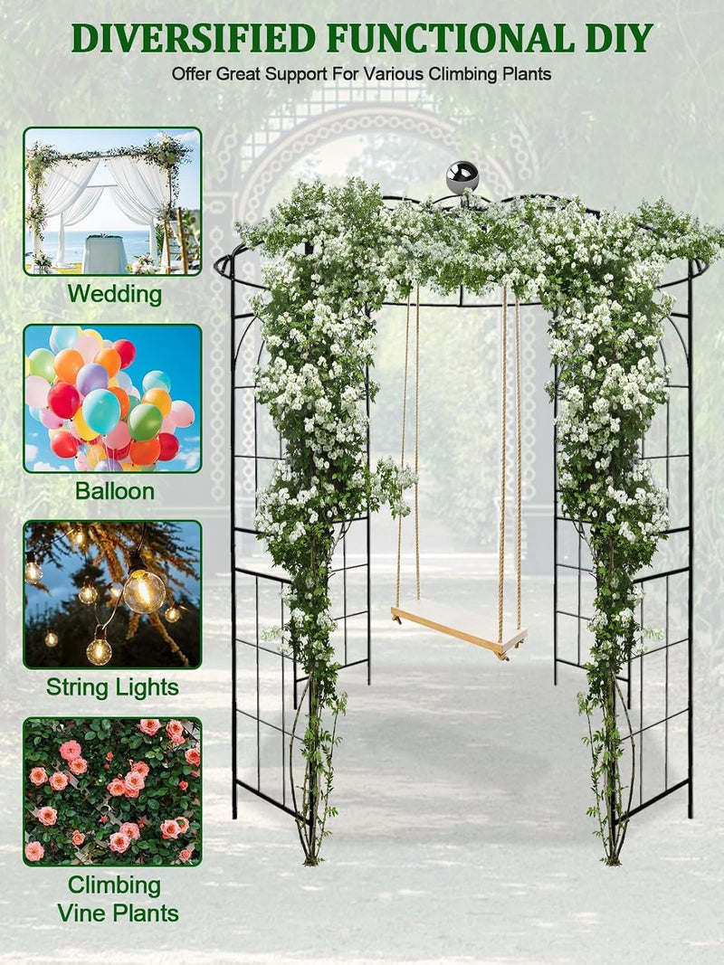 2.9m 4-Sided Metal Heavy Duty Birdcage Shape Garden