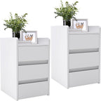 2-Drawer Bedside Table Small Storage Cabinet with Nightstand (Set of 2)