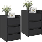 2-Drawer Bedside Table Small Storage Cabinet with Nightstand (Set of 2)