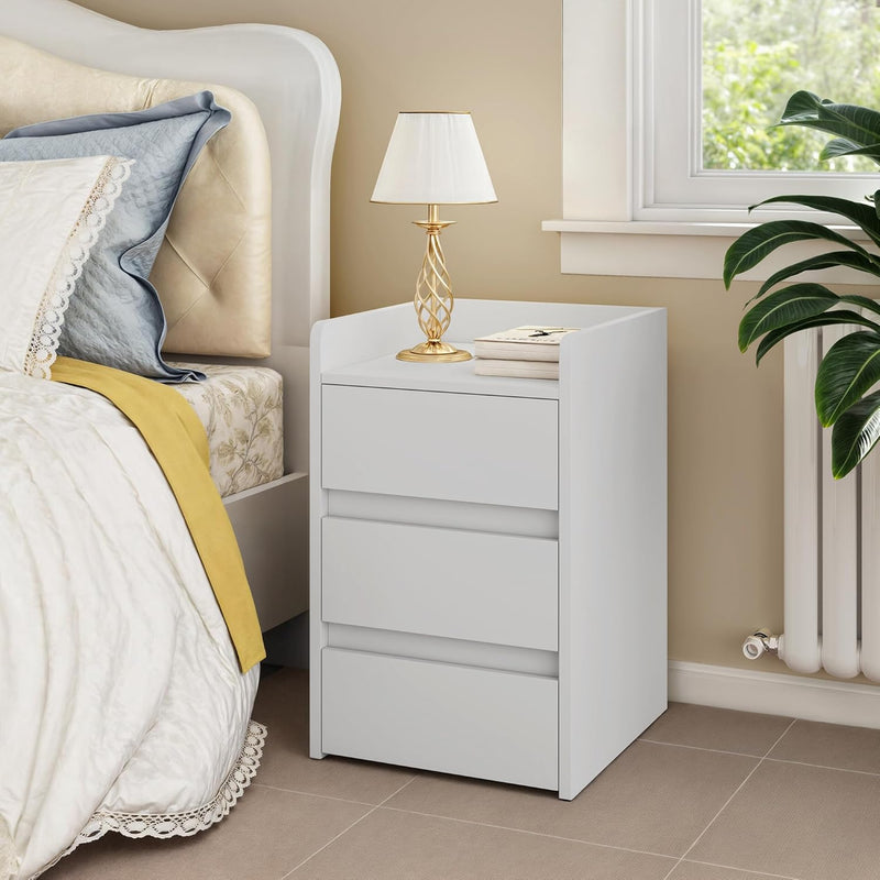 2-Drawer Bedside Table Small Storage Cabinet with Nightstand (Set of 2)