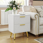 2-Drawer Bedside Table Small Storage Cabinet with Nightstand (Set of 2)