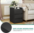 2-Drawer Bedside Table Small Storage Cabinet with Nightstand (Set of 2)