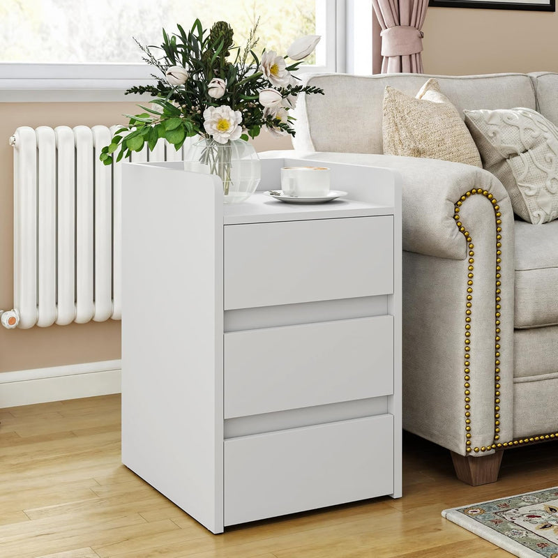 2-Drawer Bedside Table Small Storage Cabinet with Nightstand (Set of 2)