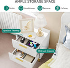 2-Drawer Bedside Table Small Storage Cabinet with Nightstand (Set of 2)