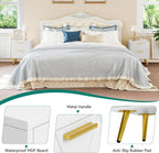 2-Drawer Bedside Table Small Storage Cabinet with Nightstand (Set of 2)