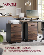 2-Drawer Filing Cabinet Mobile File for Home Office