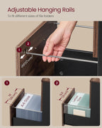 2-Drawer Filing Cabinet Mobile File for Home Office