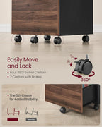2-Drawer Filing Cabinet Mobile File for Home Office