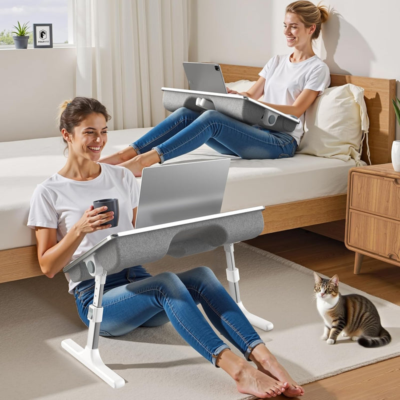 2-In-1 Bed Table Lap Desk Soft Cushions Adjustable