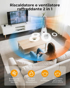 2-In-1 Bladeless Fan Heater 3 Heating 8 Cooling