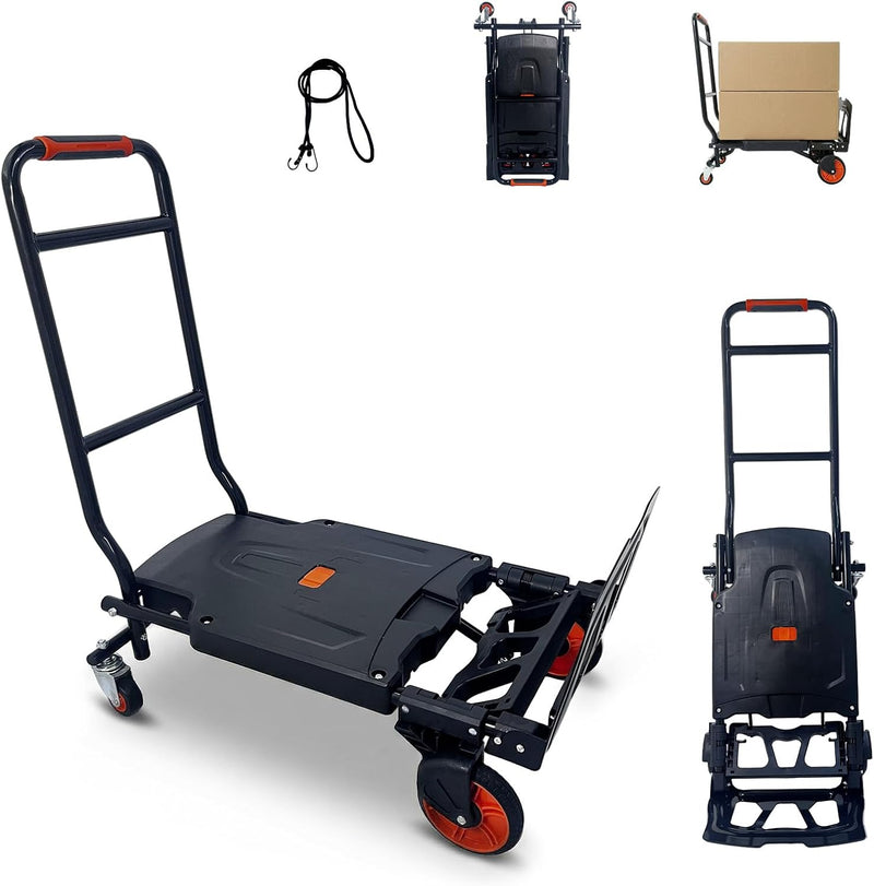 2in1 Folding Sack Truck 200KG Capacity Trolley Vertical