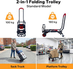 2-In-1 Foldable Trolley on Wheels 200KG Capacity