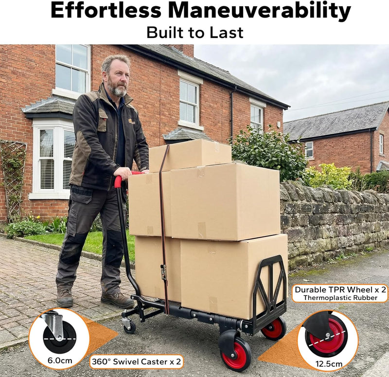 2in1 Folding Sack Truck 200KG Capacity Trolley Vertical