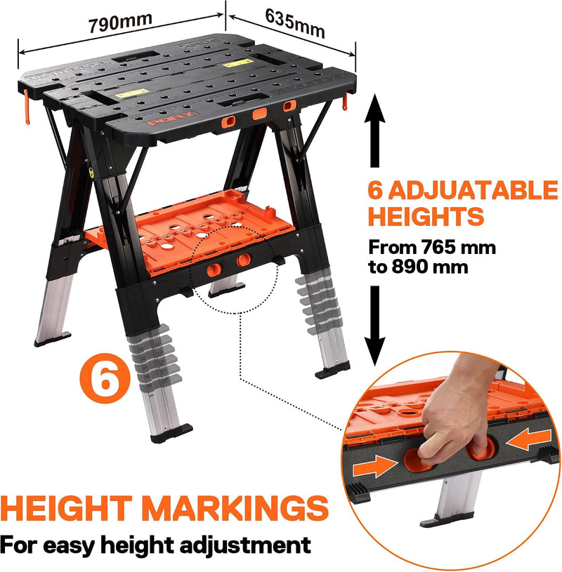 2-In-1 Folding Workbench 227KG Work Bench 454