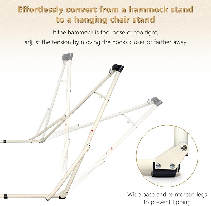 2 in 1 Hammock Hanging Chair with Foldable